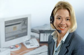 Woman with headset Woman with headset