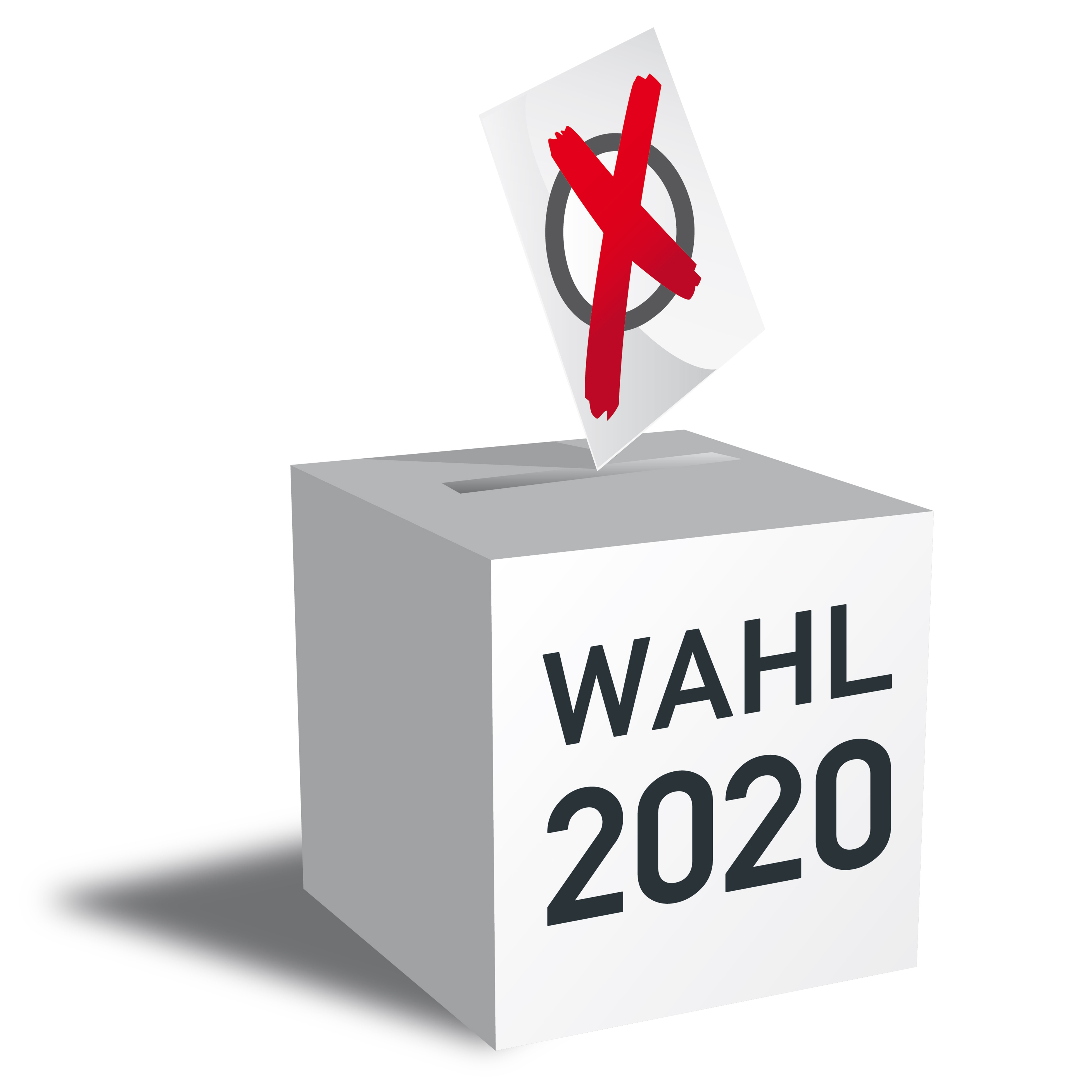 Wahl 2020 Wahlurne und Stimmzettel