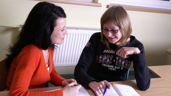 two students chatting