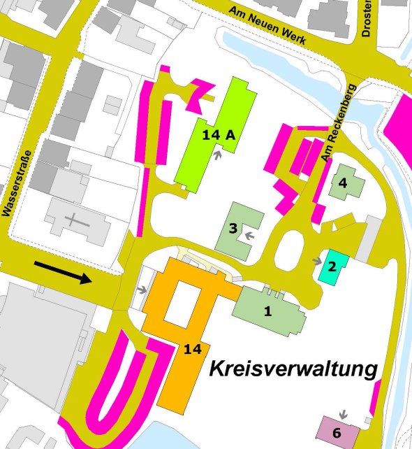 Lageplan Kreishausgelände Wiedenbrück