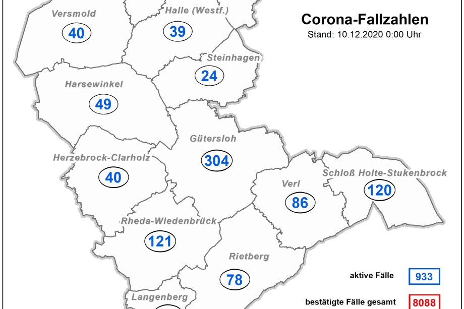 Coronakarte 12. Dezember