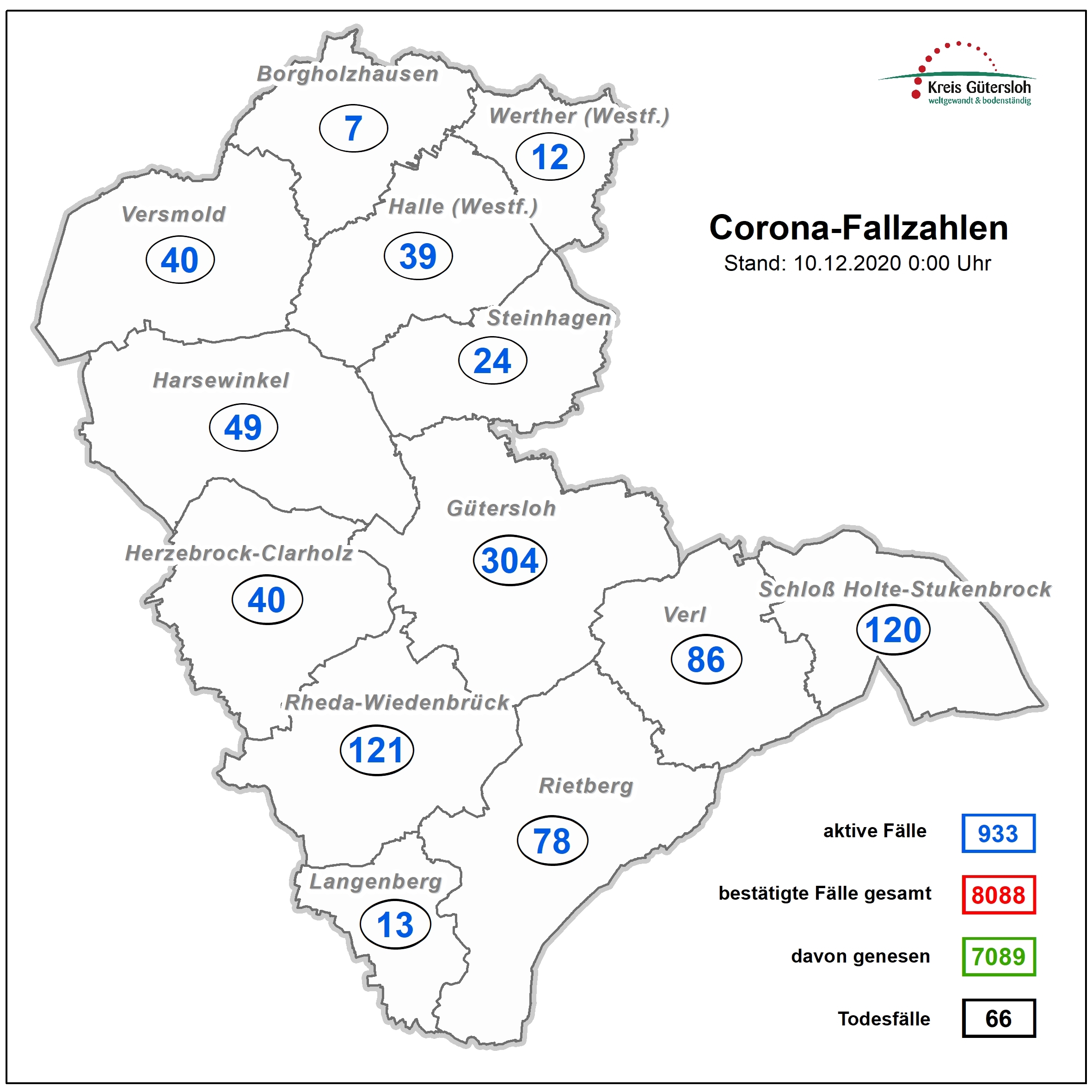 Coronakarte 12. Dezember
