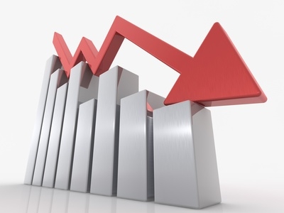 Diagramm und roter Pfeil