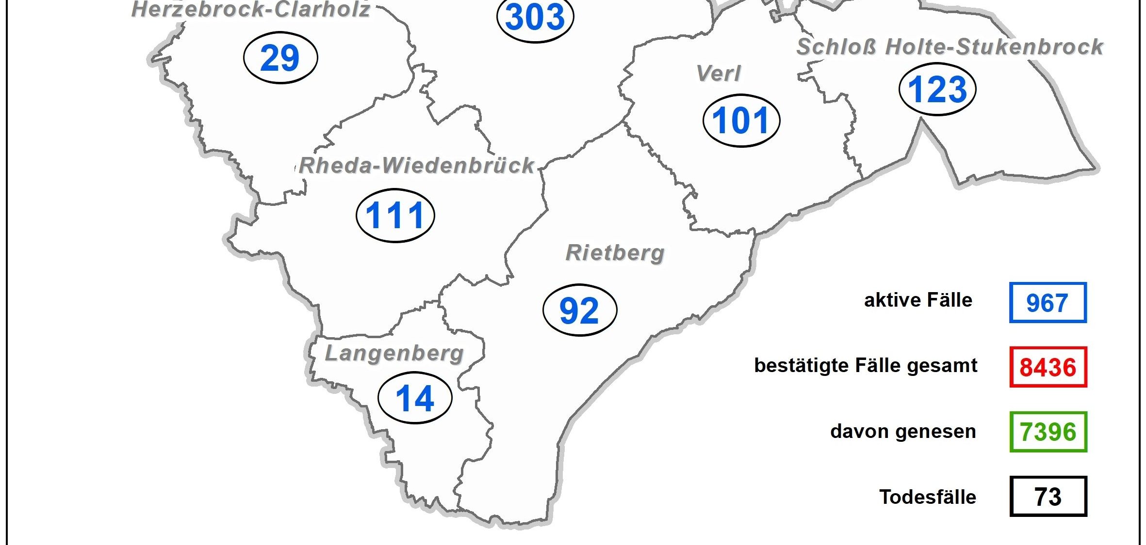 Coronakarte Kreis Gütersloh, 13.12.2020
