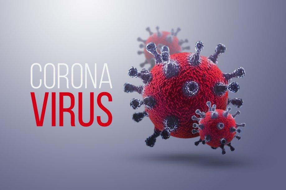 The inscription coronavirus on the background of the image of the virus, epidemic 2019-2020. China infection concept.
