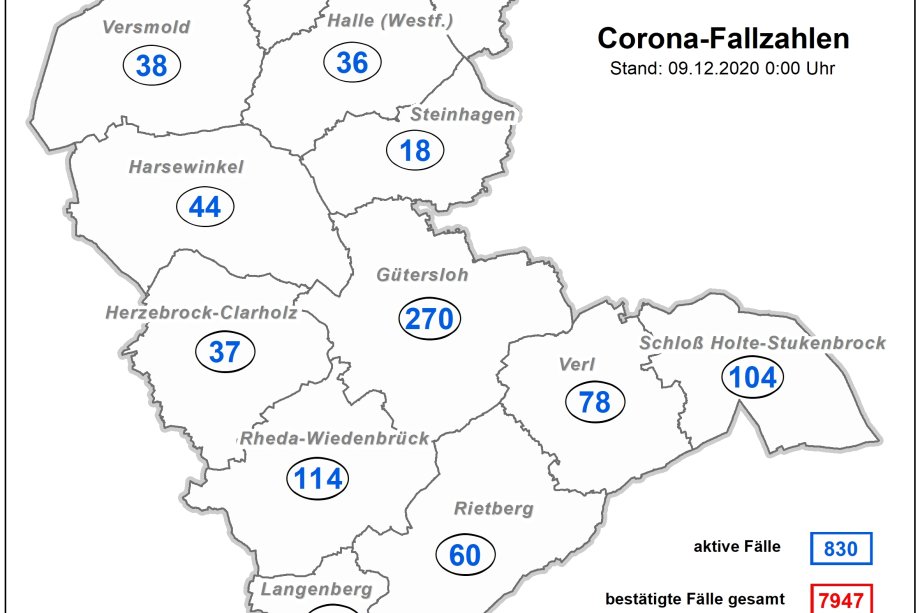 Coronakarte Kreis Gütersloh