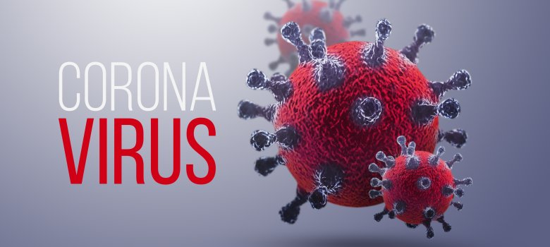 The inscription coronavirus on the background of the image of the virus, epidemic 2019-2020. China infection concept.