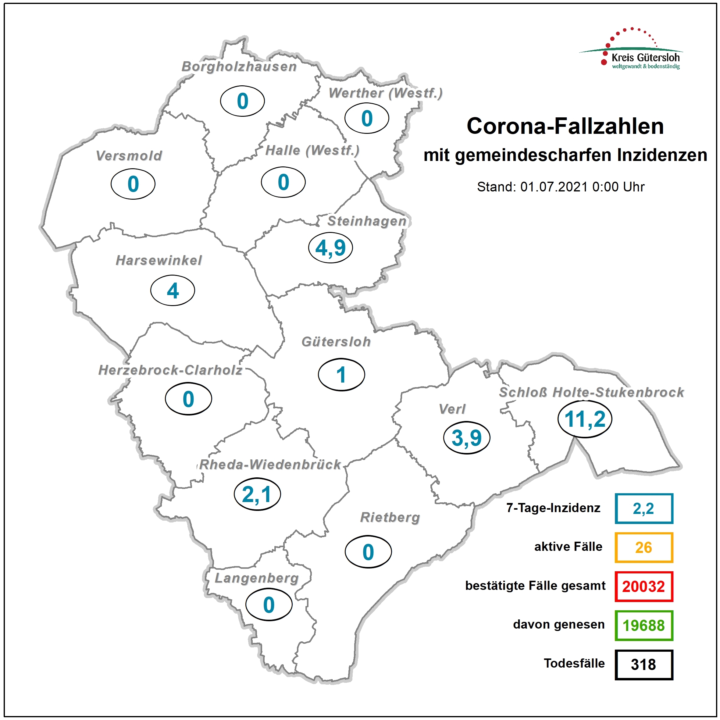Coronakarte Kreis GT Coronakarte Kreis GT