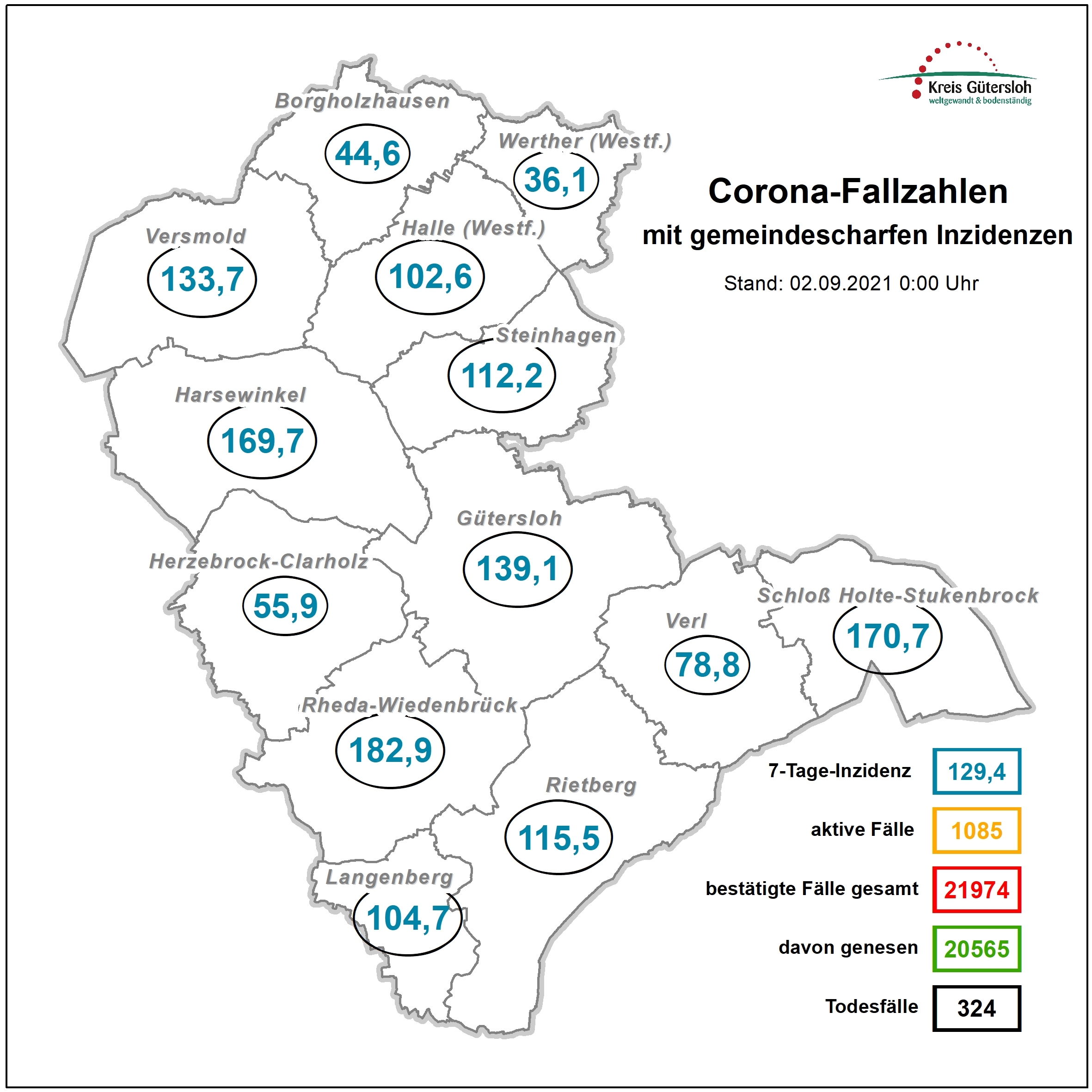 Coronakarte Kreis GT