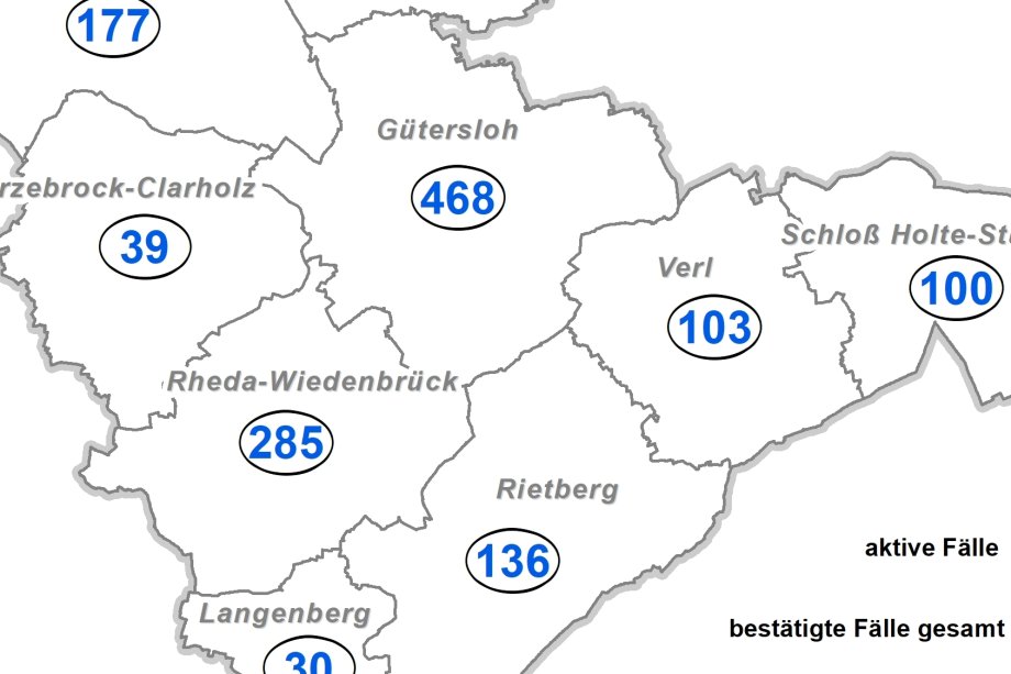 Karte Coronazahlen Kreis GT