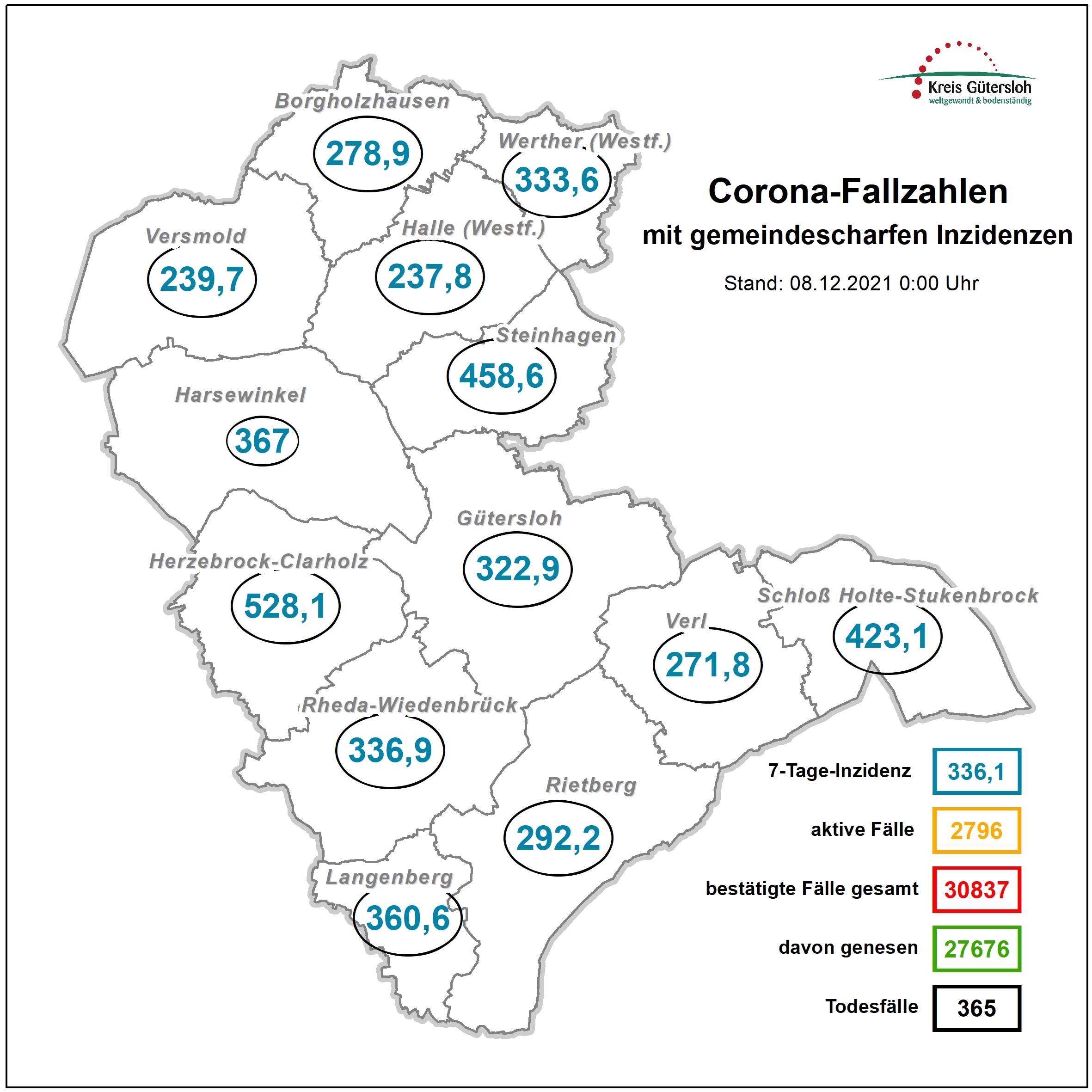 Coronakarte Kreis Gütersloh Coronakarte Kreis Gütersloh