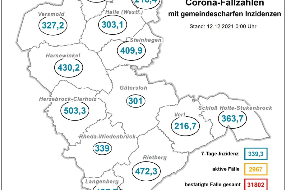 Coronakarte Sonntag