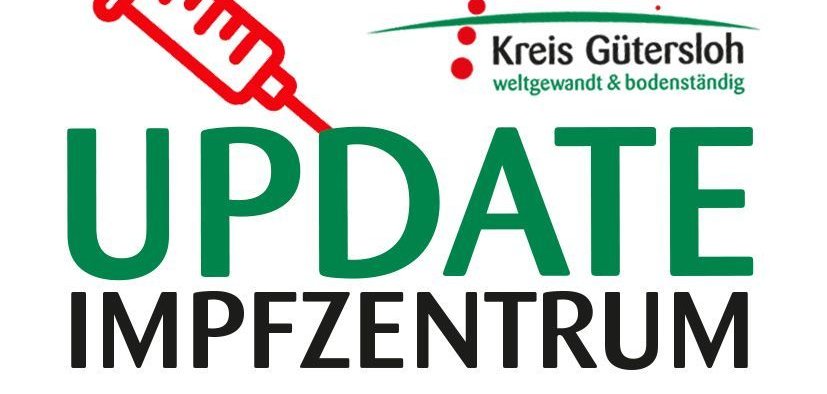 Schriftzug Update Impfzentrum