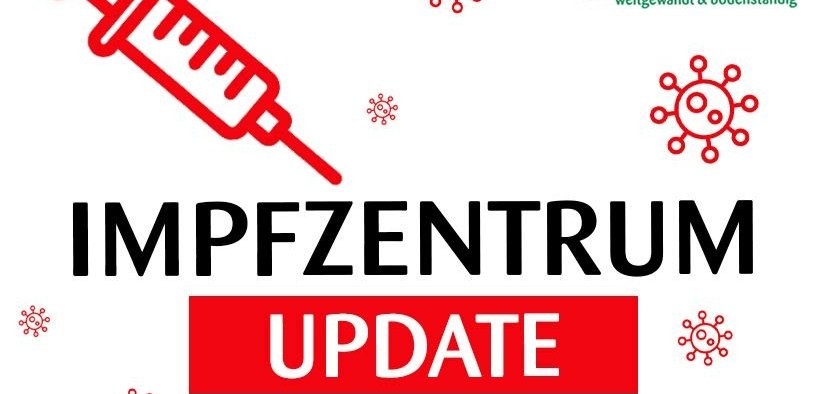 Schriftzug Update Impfzentrum Schriftzug Update Impfzentrum