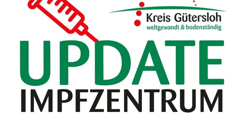 Schriftzug Update Impfzentrum