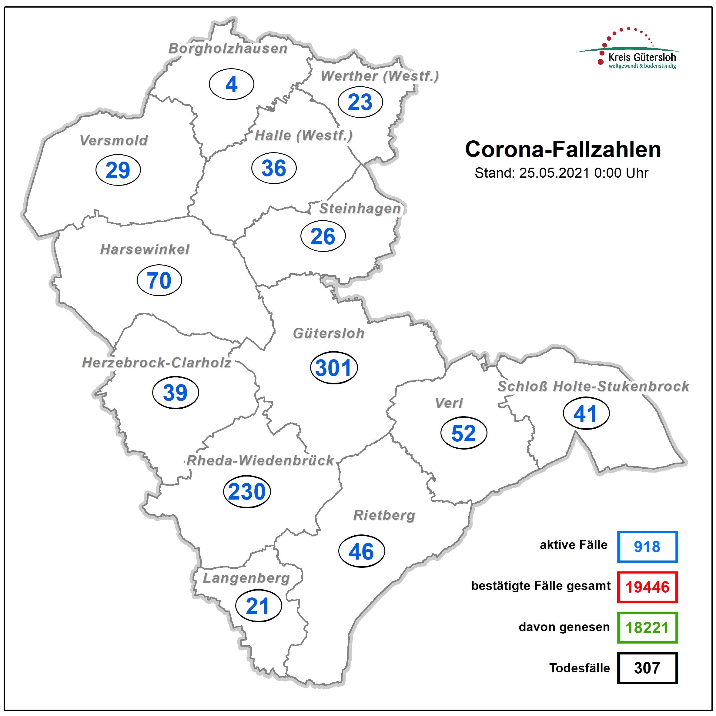 Karte Coronazahlen Kreis GT