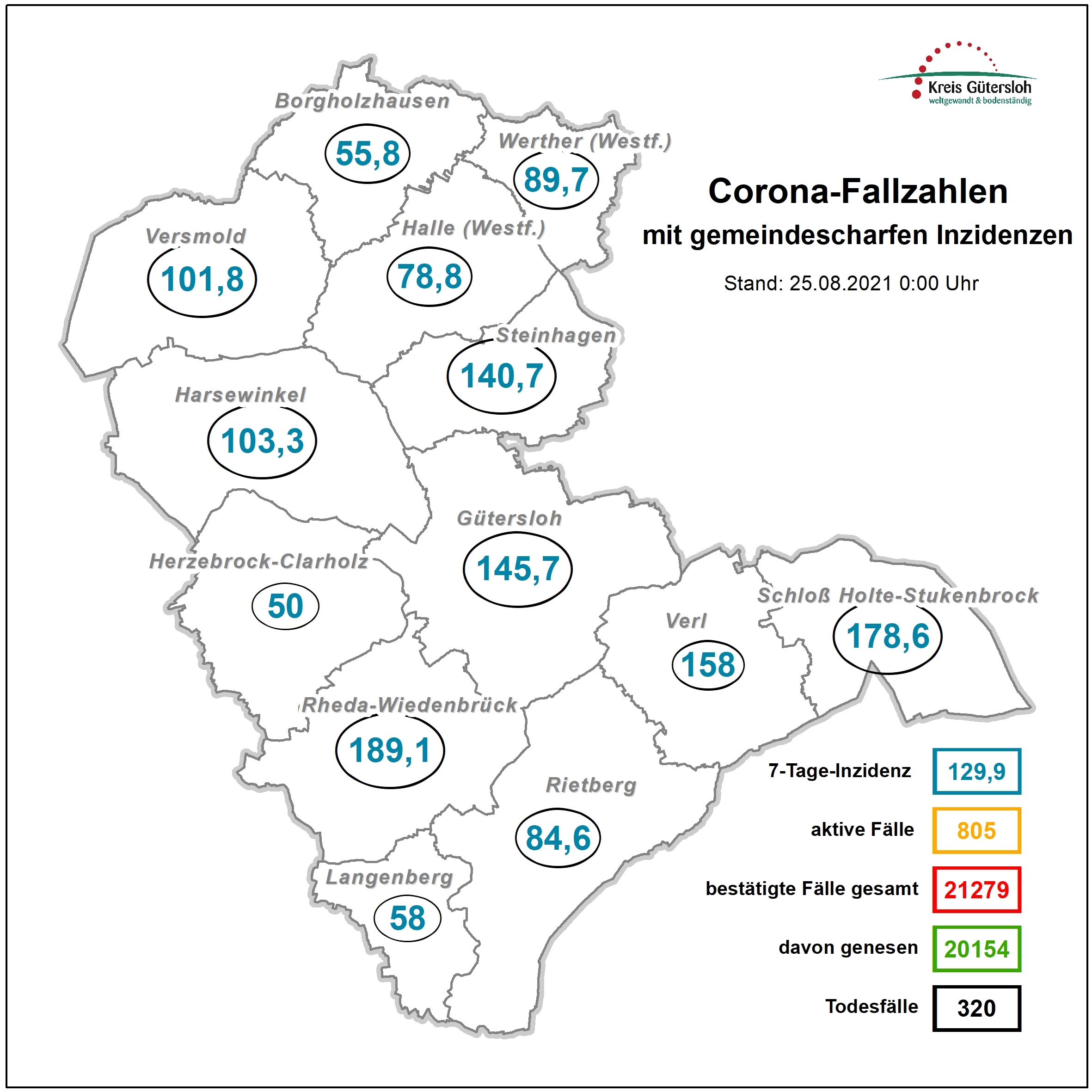 Coronakarte Kreis GT Coronakarte Kreis GT