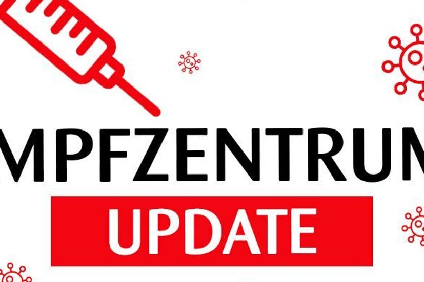 Schriftzug UPDATE Impfzentrum