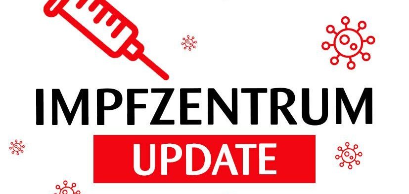 Schriftzug UPDATE Impfzentrum Schriftzug UPDATE Impfzentrum