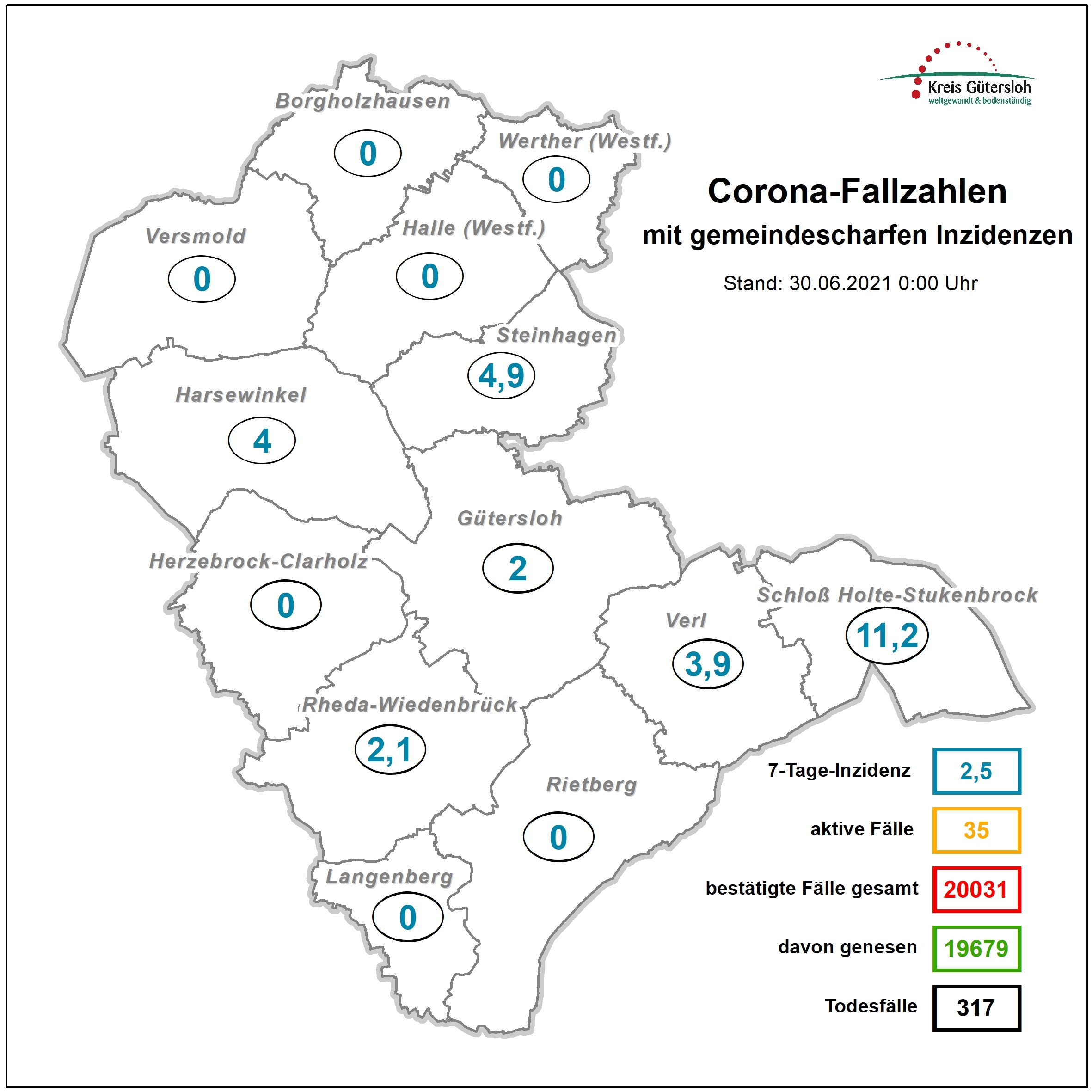 Coronakarte Kreis GT