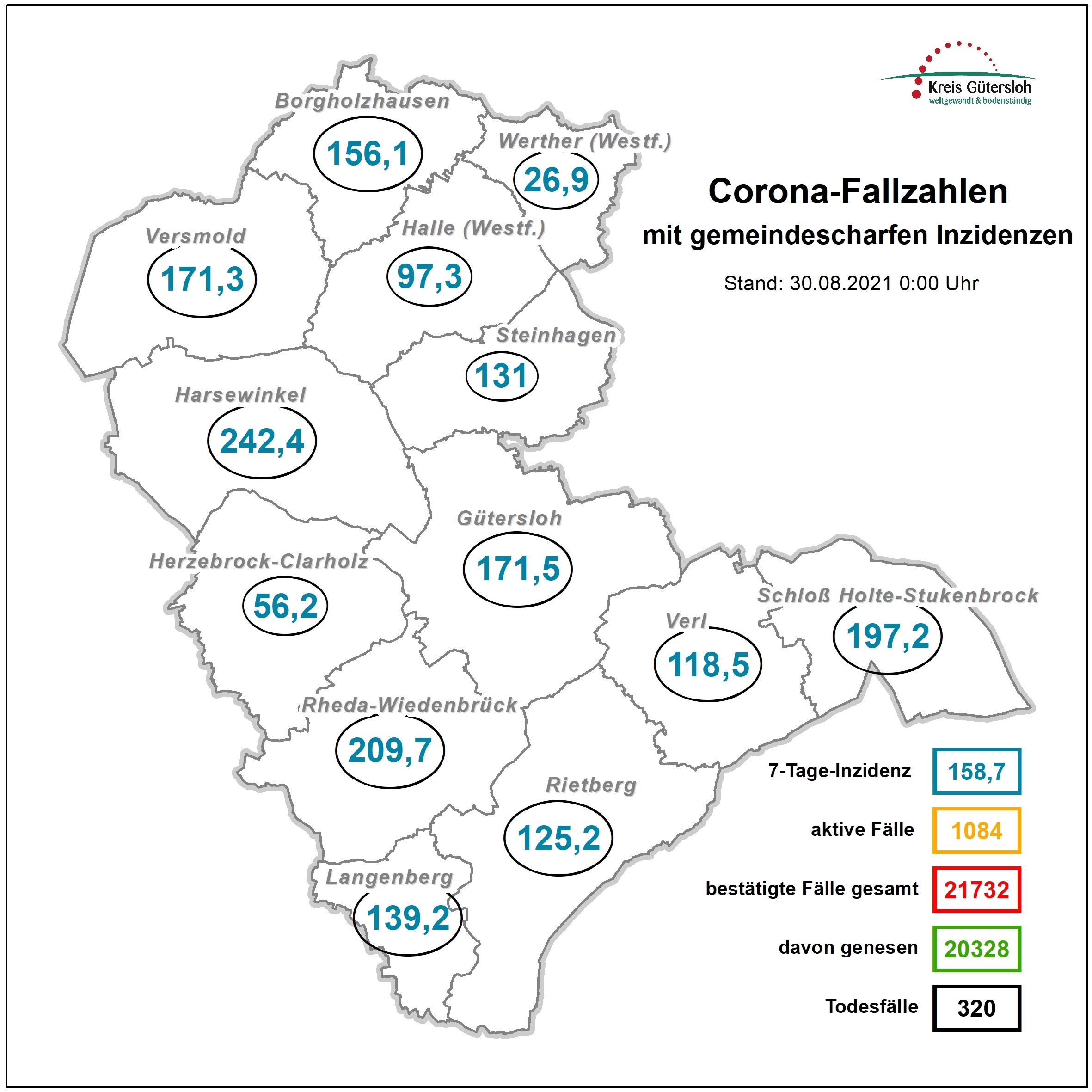 Coronakarte Kreis GT Coronakarte Kreis GT