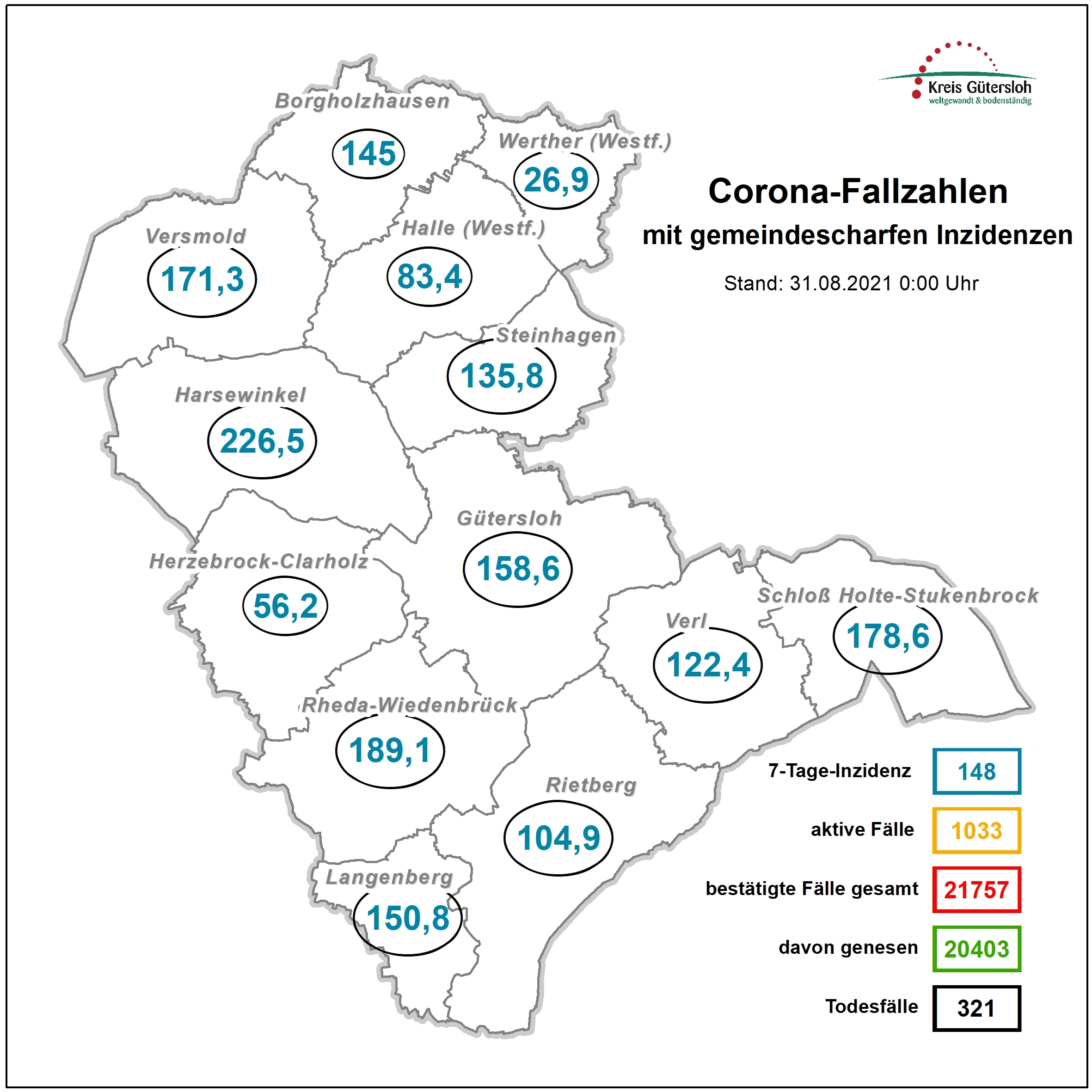Coronakarte Kreis GT