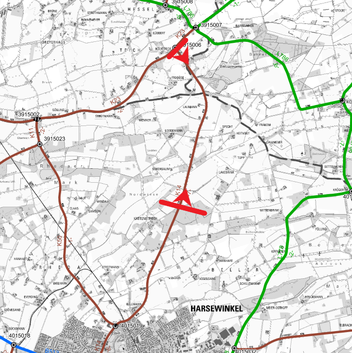 In dem rot markierten Bereich soll die Baumaßnahme ab Montag, 14. Februar, starten. In dem rot markierten Bereich soll die Baumaßnahme ab Montag, 14. Februar, starten.