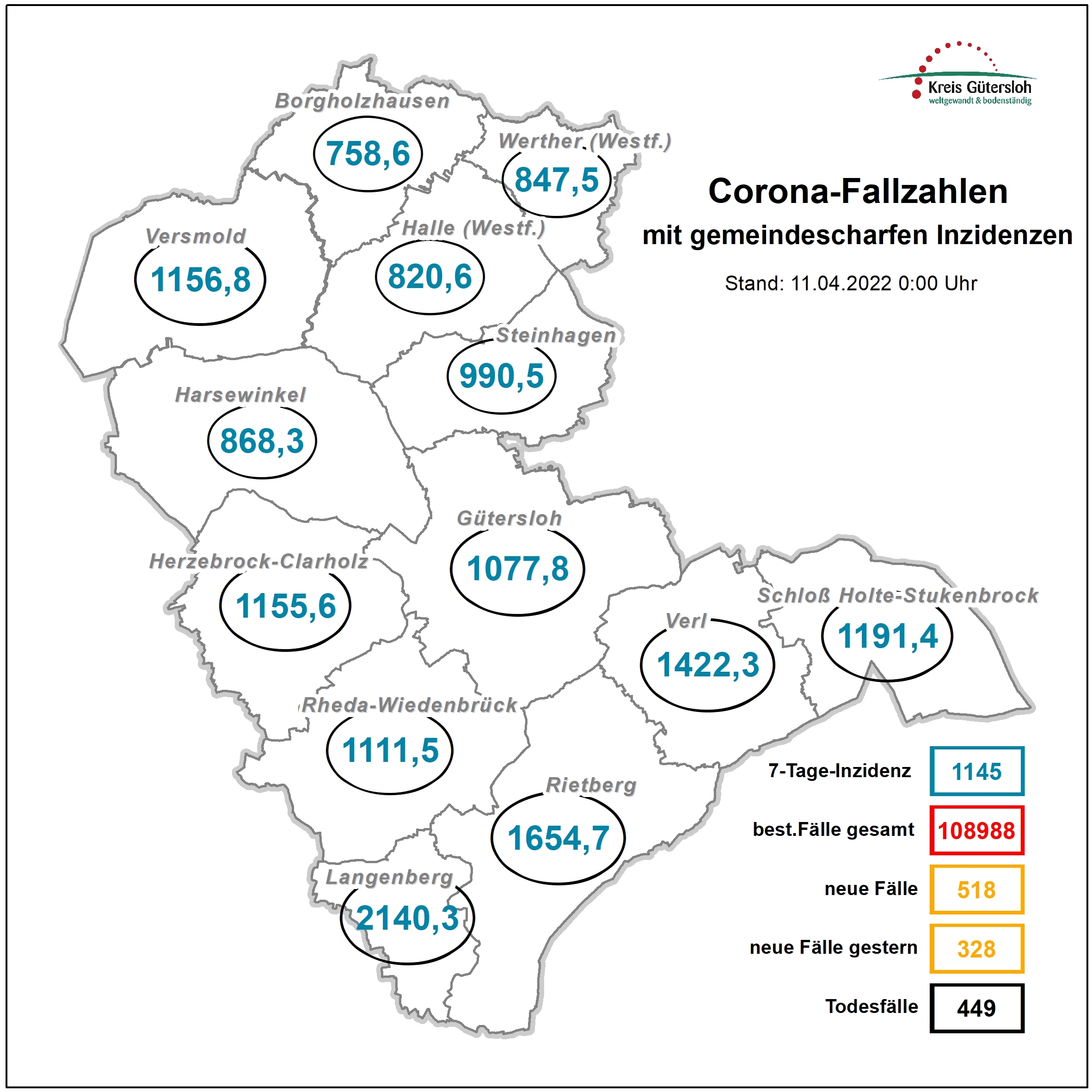 Coronakarte Kreis GT Coronakarte Kreis GT