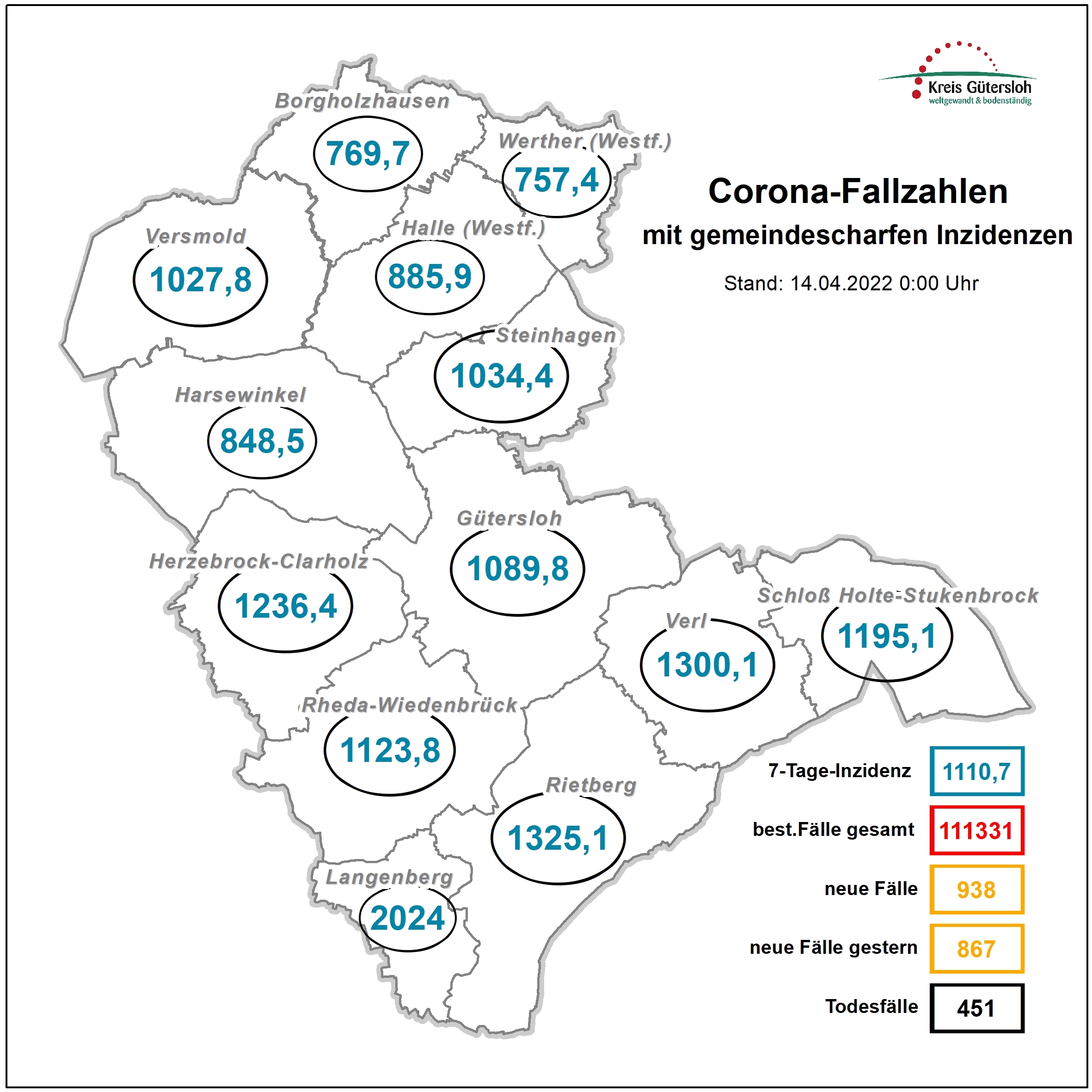 Coronakarte Kreis GT