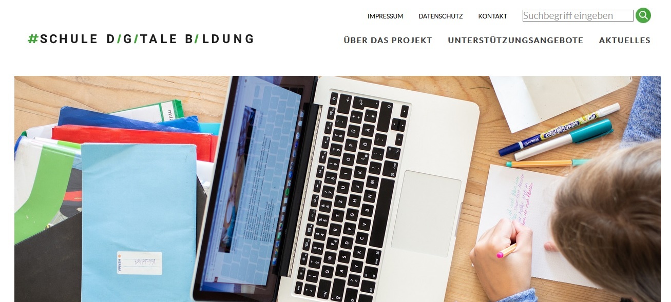 Screenshot der Homepage www.digitale-schule-gt.de