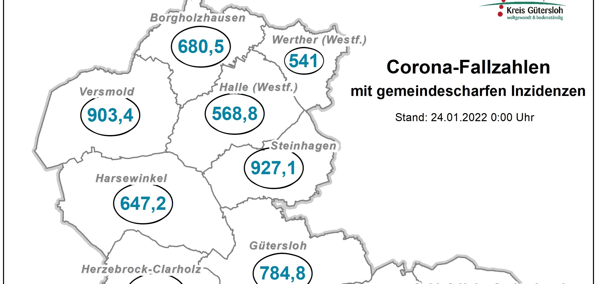 Coronakarte Kreis Gütersloh