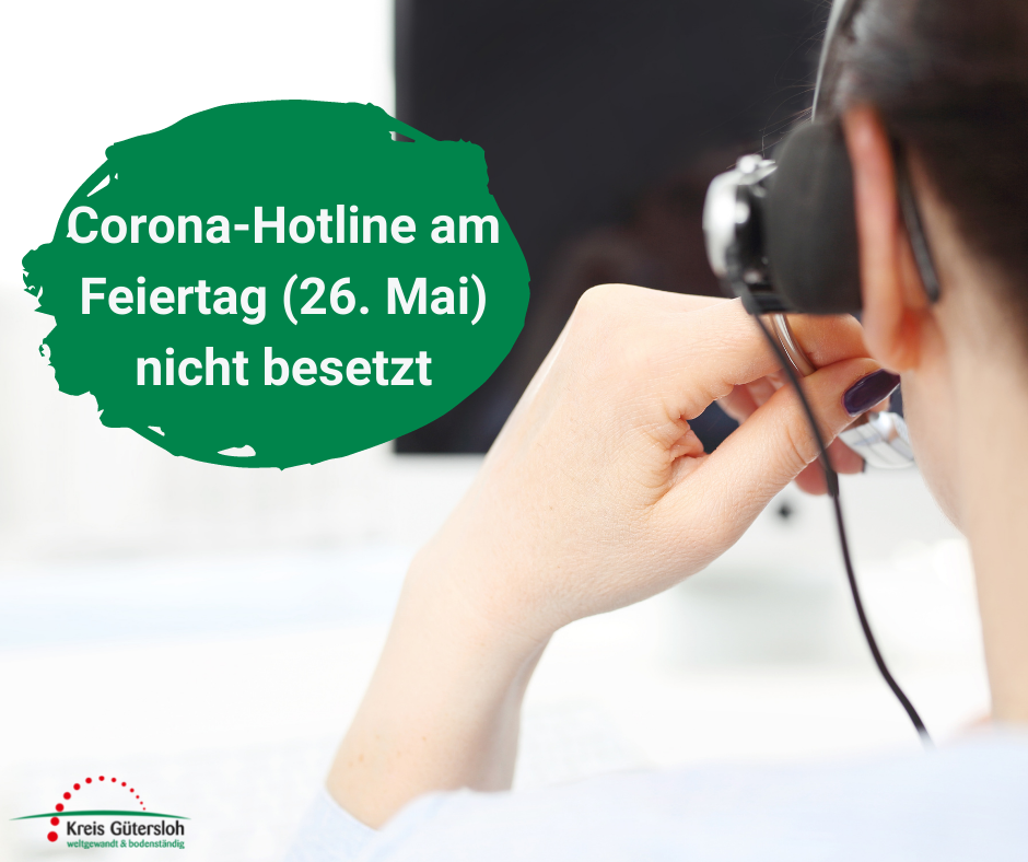 Corona-Hotline am Feiertag (26. Mai) nicht besetzt Grafik: Corona-Hotline am Feiertag (26. Mai) nicht besetzt