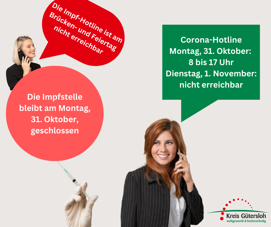 Öffnungszeiten Impfstelle und Hotlines