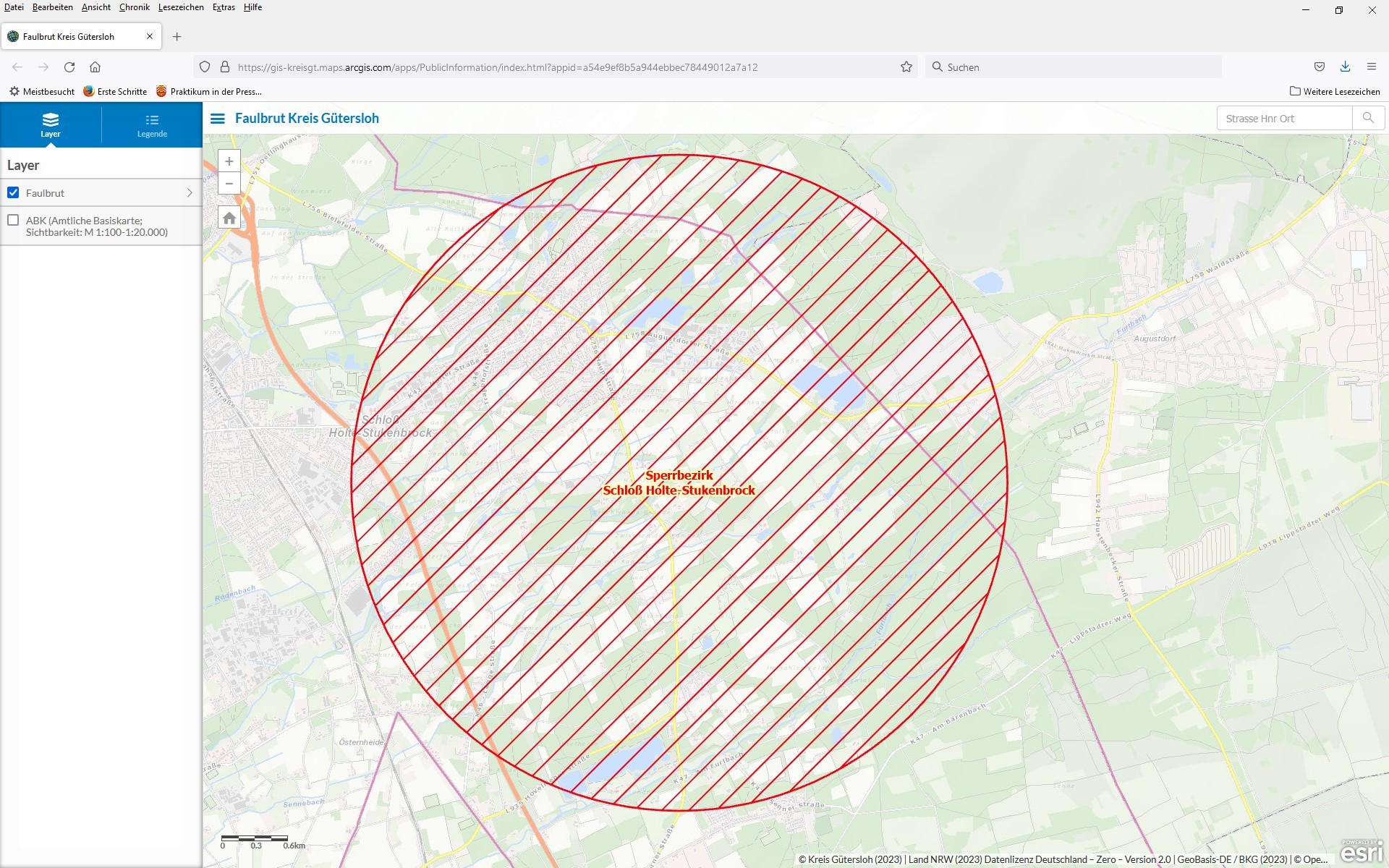 Interaktive Faulbrutkarte