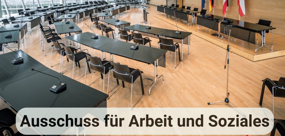 Foto des Sitzungssaals im Kreishaus Gütersloh mit Aufschrift Ausschuss für Arbeit und Soziales Foto des Sitzungssaals im Kreishaus Gütersloh mit Aufschrift Ausschuss für Arbeit und Soziales