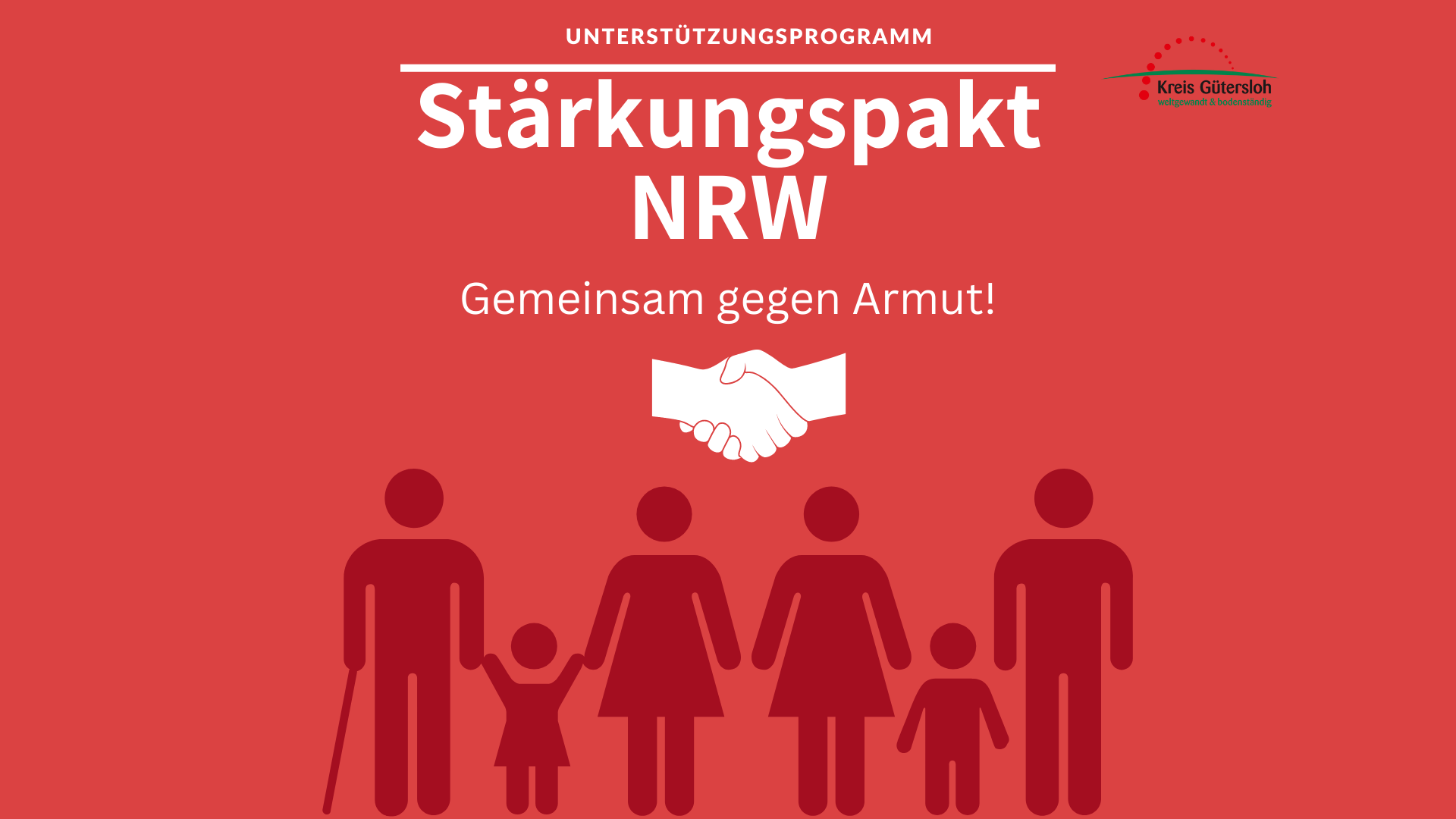 Grafik zum Stärkungspakt NRW - Händeschütteln und Menschen in animierter Form