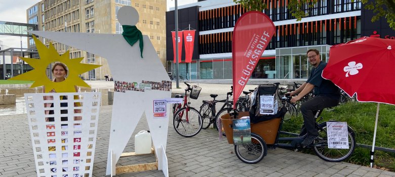 Bild vom Stand der Aktion gegen Glücksspielsucht