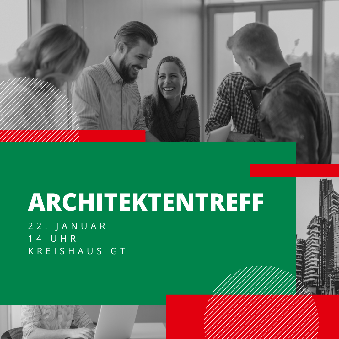 Grafik Architektentreff am 22. Januar um 14 Uhr im Kreishaus GT