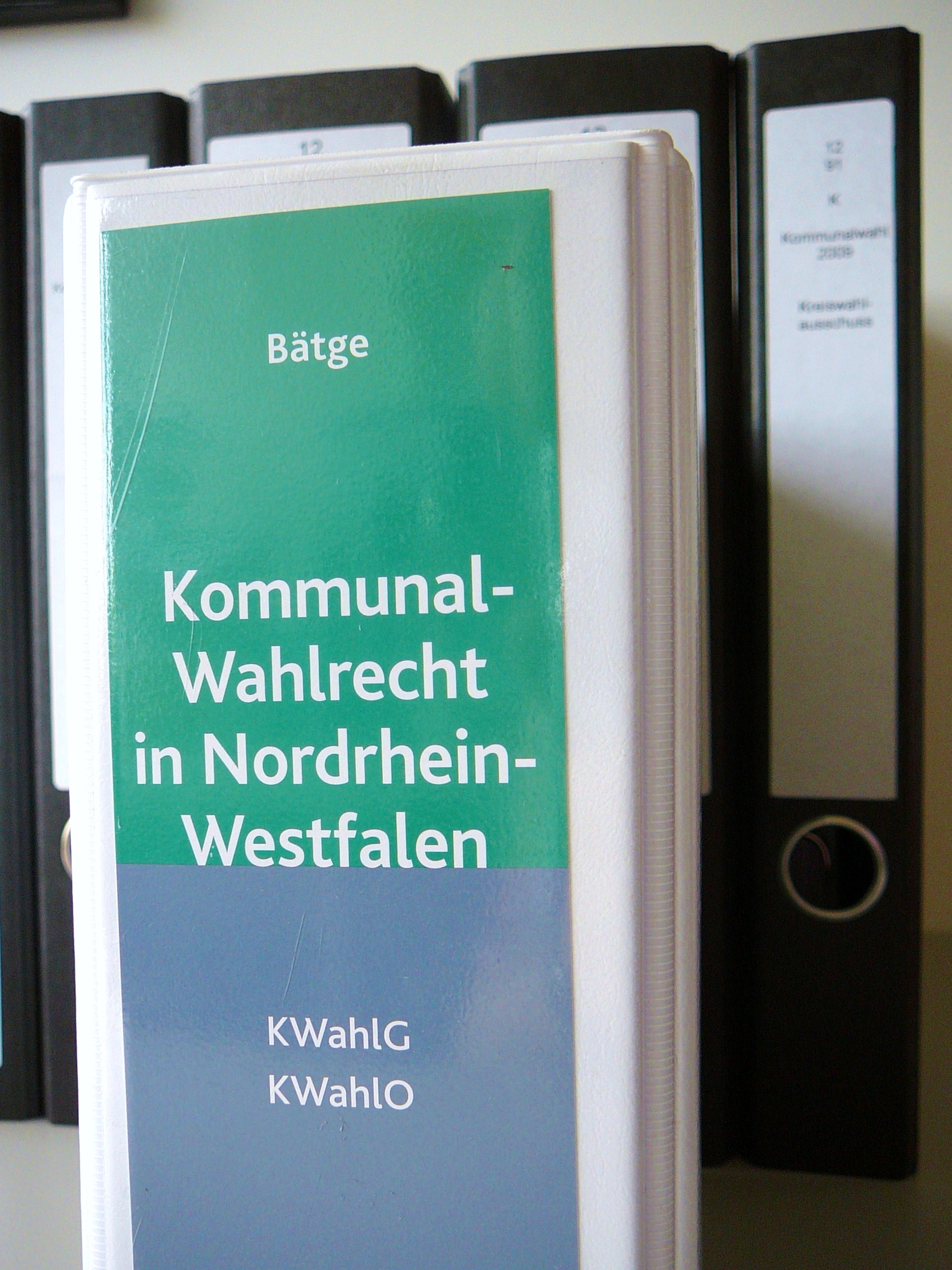 Ordner Kommunalwahlrecht NRW Ordner Kommunalwahlrecht NRW