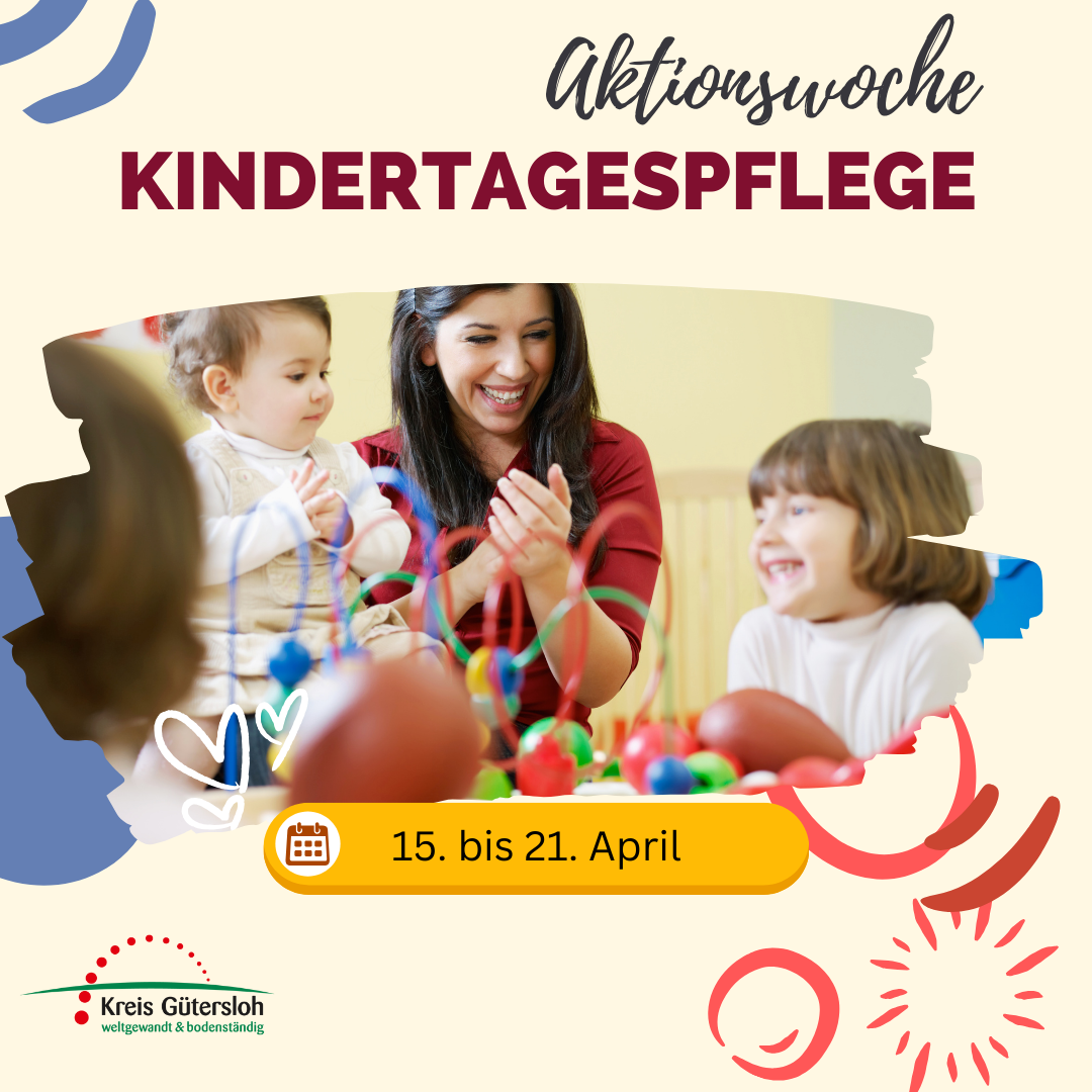 Eine Frau mit zwei Kleinkindern