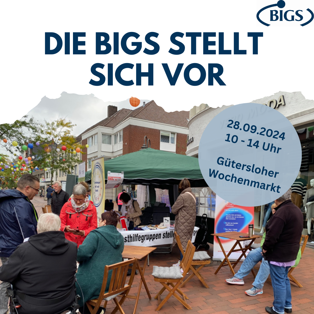 Informationsstand auf dem Wochenmarkt