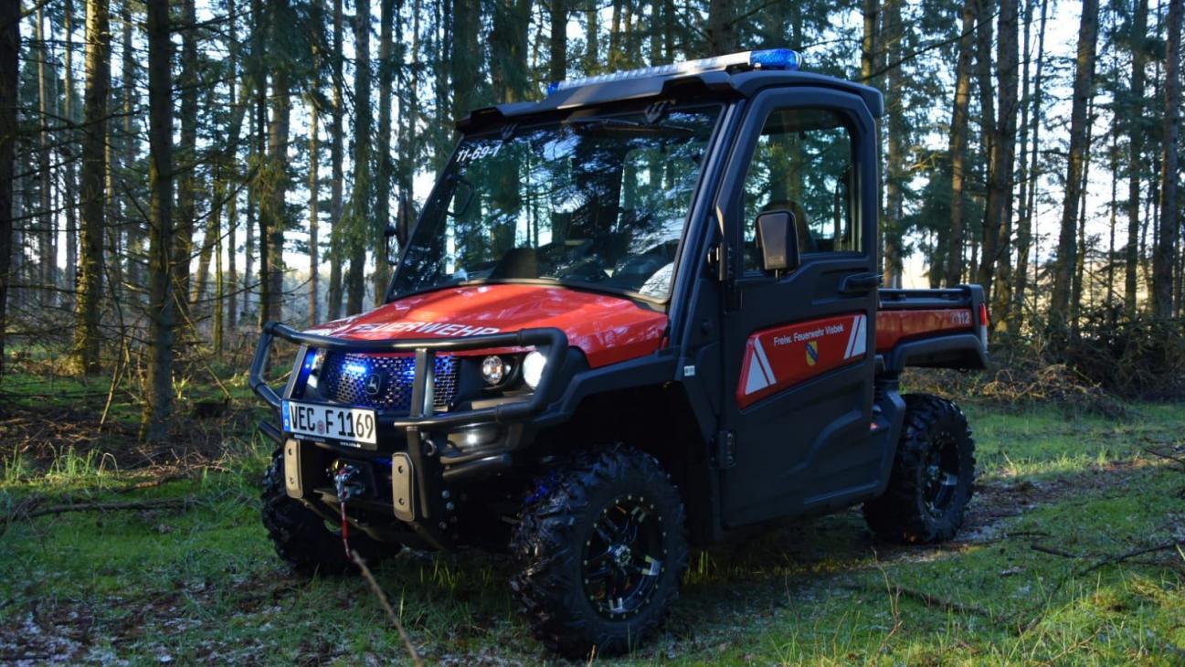 Quad der feuerwehr Visbek. Foto: Feuerwehr Visbek Die Freiwillige Feuerwehr Visbek (Landkreis Vechta) hatte in Zusammenarbeit mit der Kommune dieses Quad konzipiert und angeschafft. Ähnliche Modelle sollen auch im Kreis Gütersloh angeschafft werden. Foto: Feuerwehr Visbek