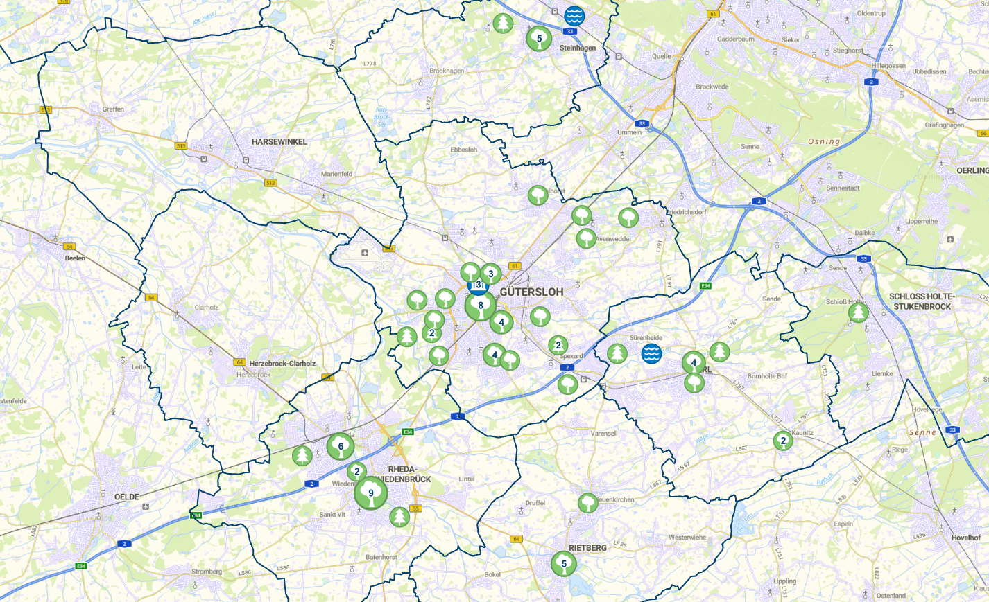 Orte zur Abkühlung finden
