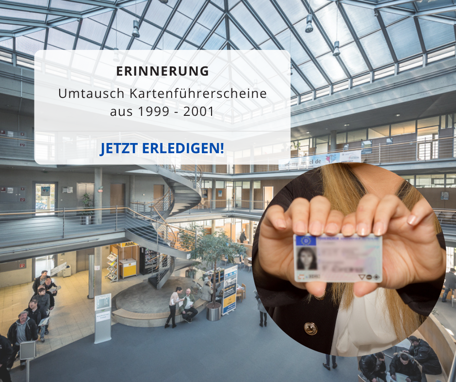 Straßenverkehrsamt von innen zu sehen. Erinnerung zum Führerscheinumtausch