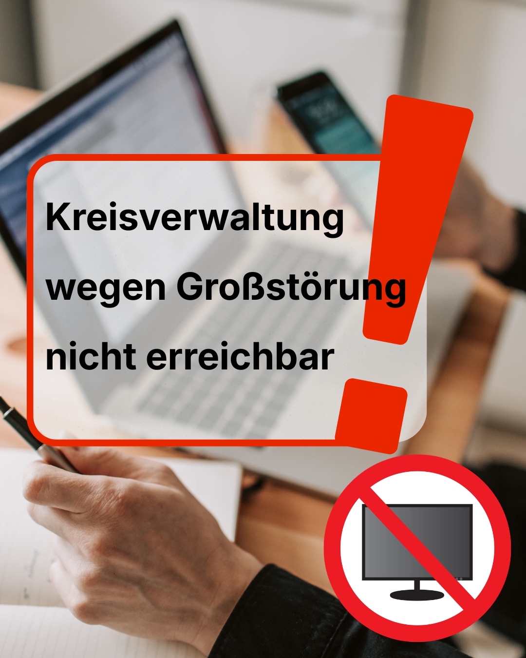 Kreisverwaltung wegen Großstörung nicht erreichbar