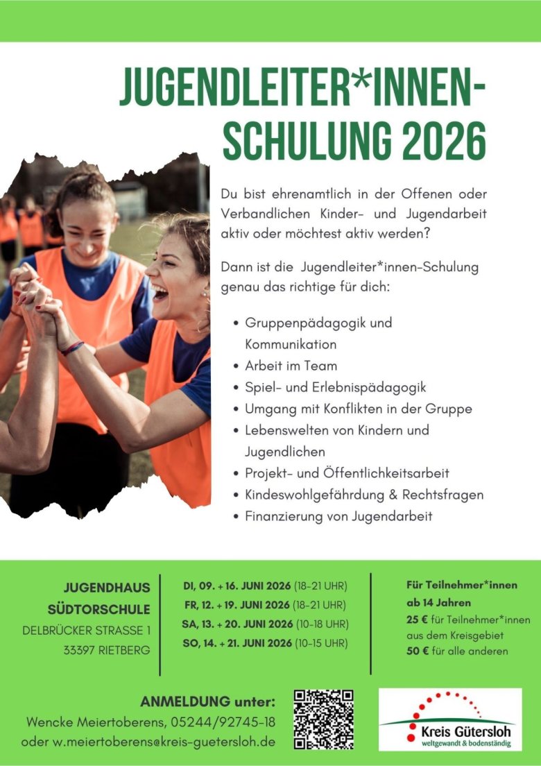Ausschnitt Plakat Jugendleiterschulung