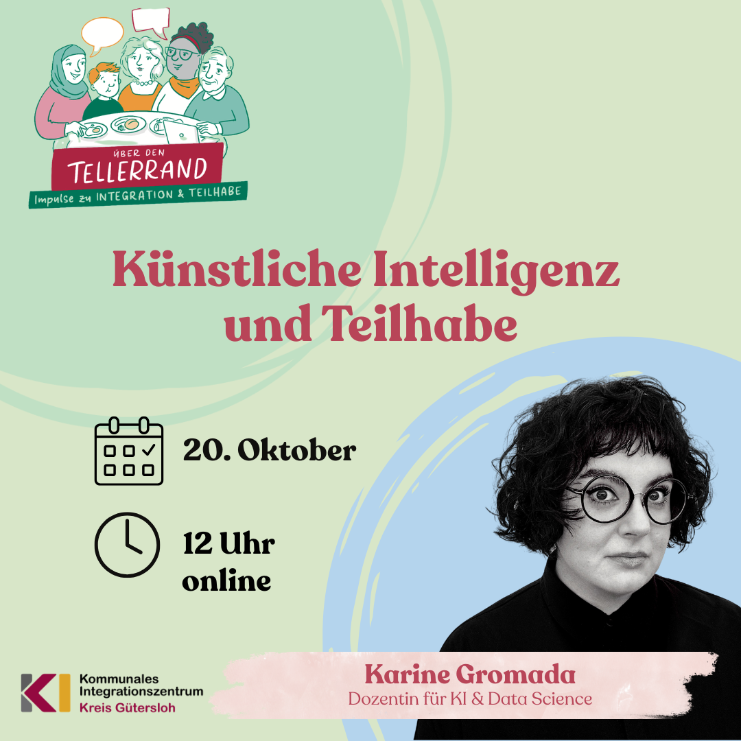 Grafik zur Veranstaltungsreihe. Referentin ist zu sehen sowie die Daten der Veranstaltung