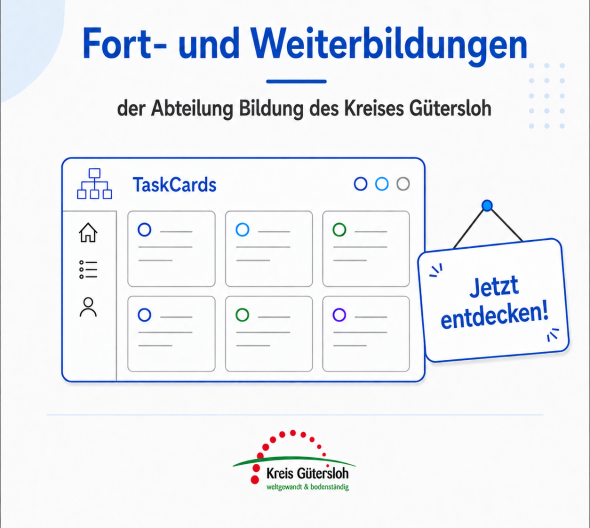 Bild einer Taskcard mit dem Titel Fortbildungskatalog