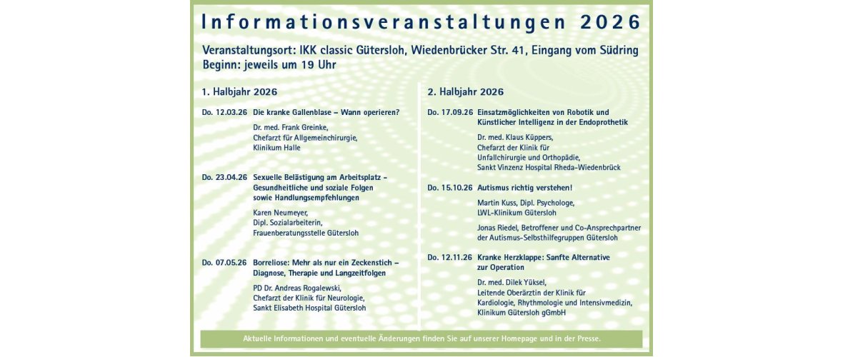 Informationsveranstaltungen der BIGS 2026