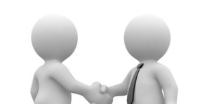 two 3d humans give their hand for handshake two 3d humans give their hand for handshake